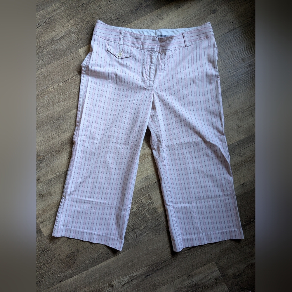 Express Pink Striped Ankle Jeans